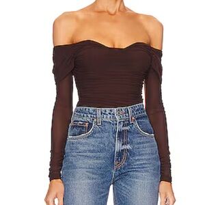 Majorelle off shoulder long sleeved top - only worn once!